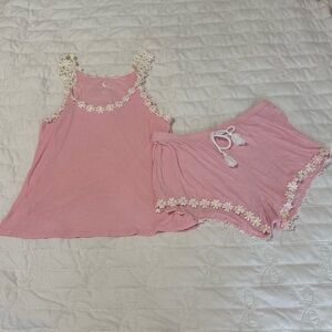 PJ Couture Daisy Chain Pink Tank and Drawstring Short Sleepwear